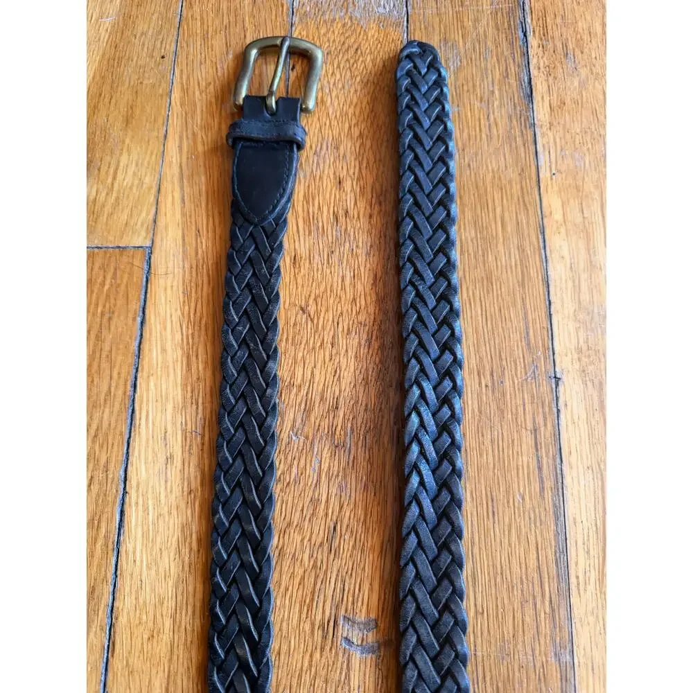Dark Brown Braided Leather Belt Mens sz XL